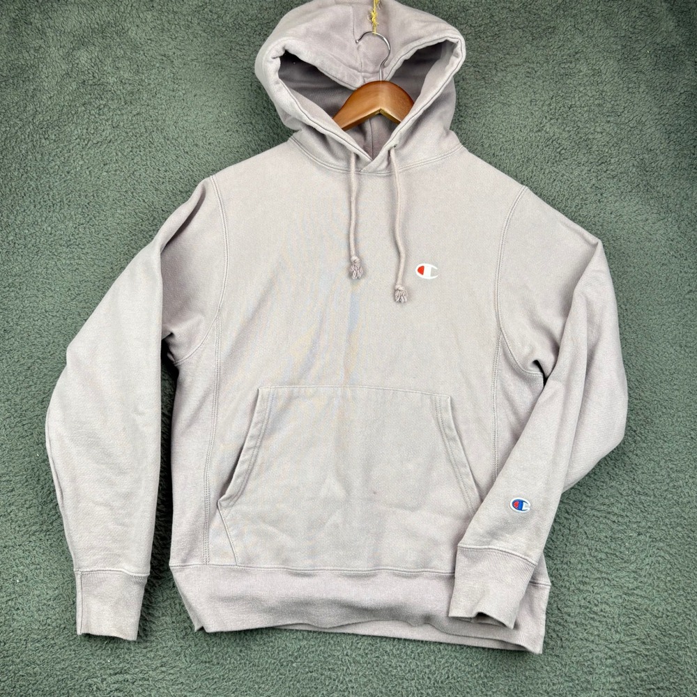 Champion Reverse Weave Hoodie Sweatshirt Pullover Light Purple Womens Small